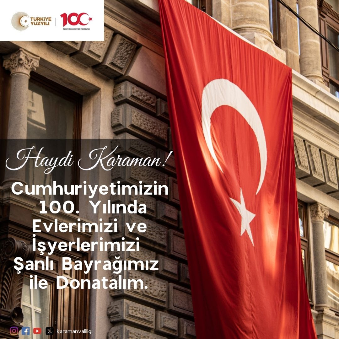 Karaman Valiliği'nden "Bayrak" çağrısı