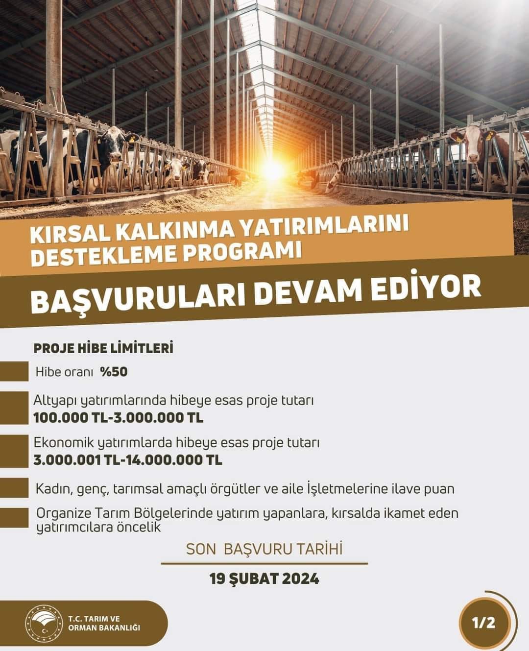 Yüzde 50 hibe desteği devam ediyor