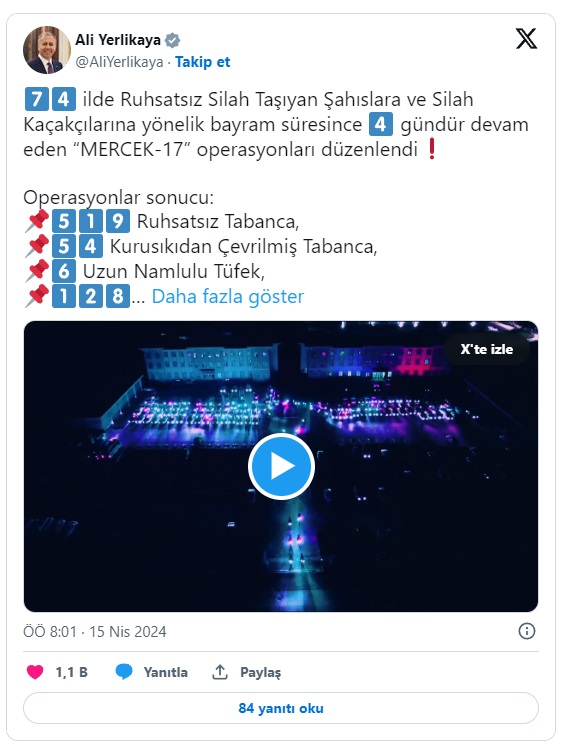 Silah kaçakçıları "Mercek" altında: 869 gözaltı