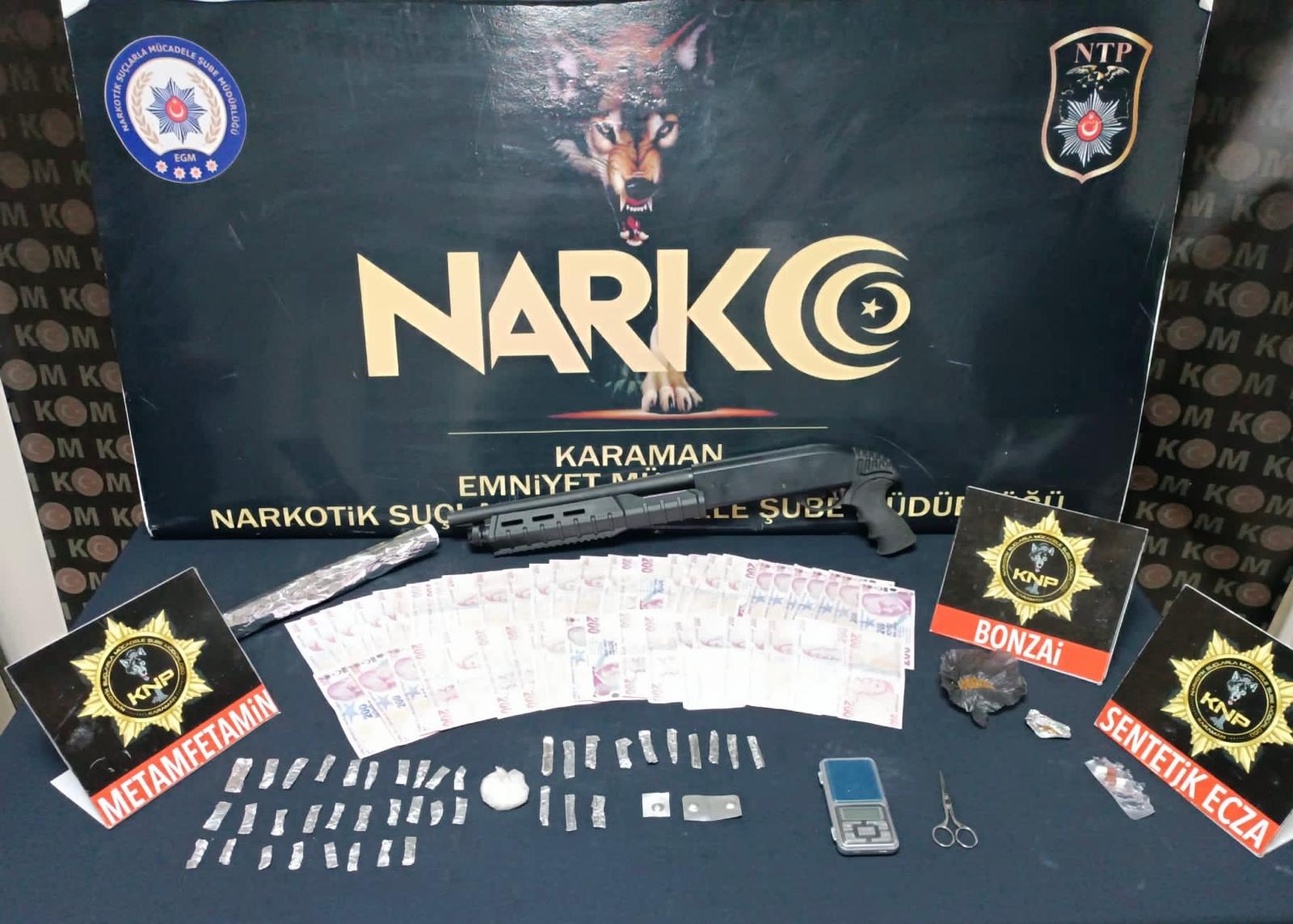 Karaman’da uyuşturucu tacirlerine emniyet tokadı