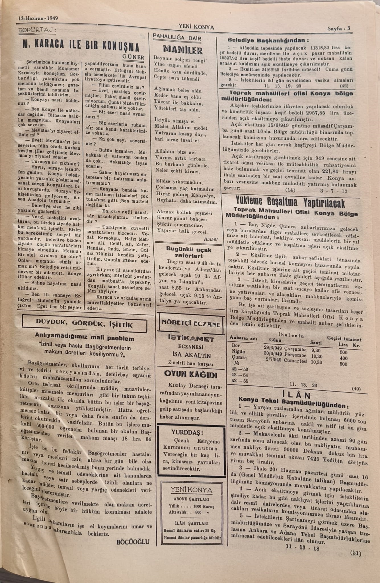 12 Haziran 1949 - Geçmiş zaman olur ki