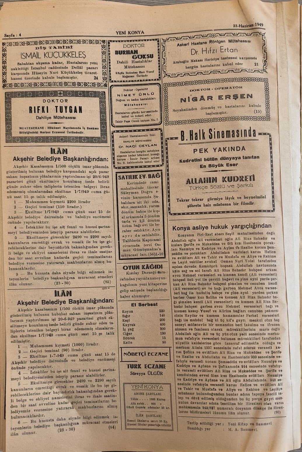 23 Haziran 1949 - Geçmiş zaman olur ki