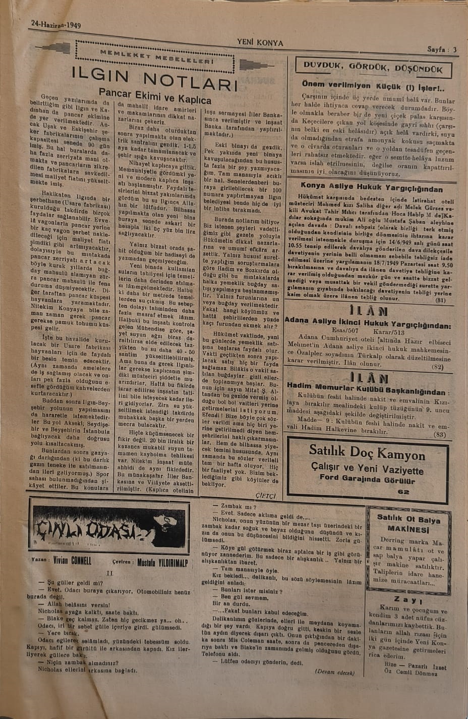 24 Haziran 1949 - Geçmiş zaman olur ki