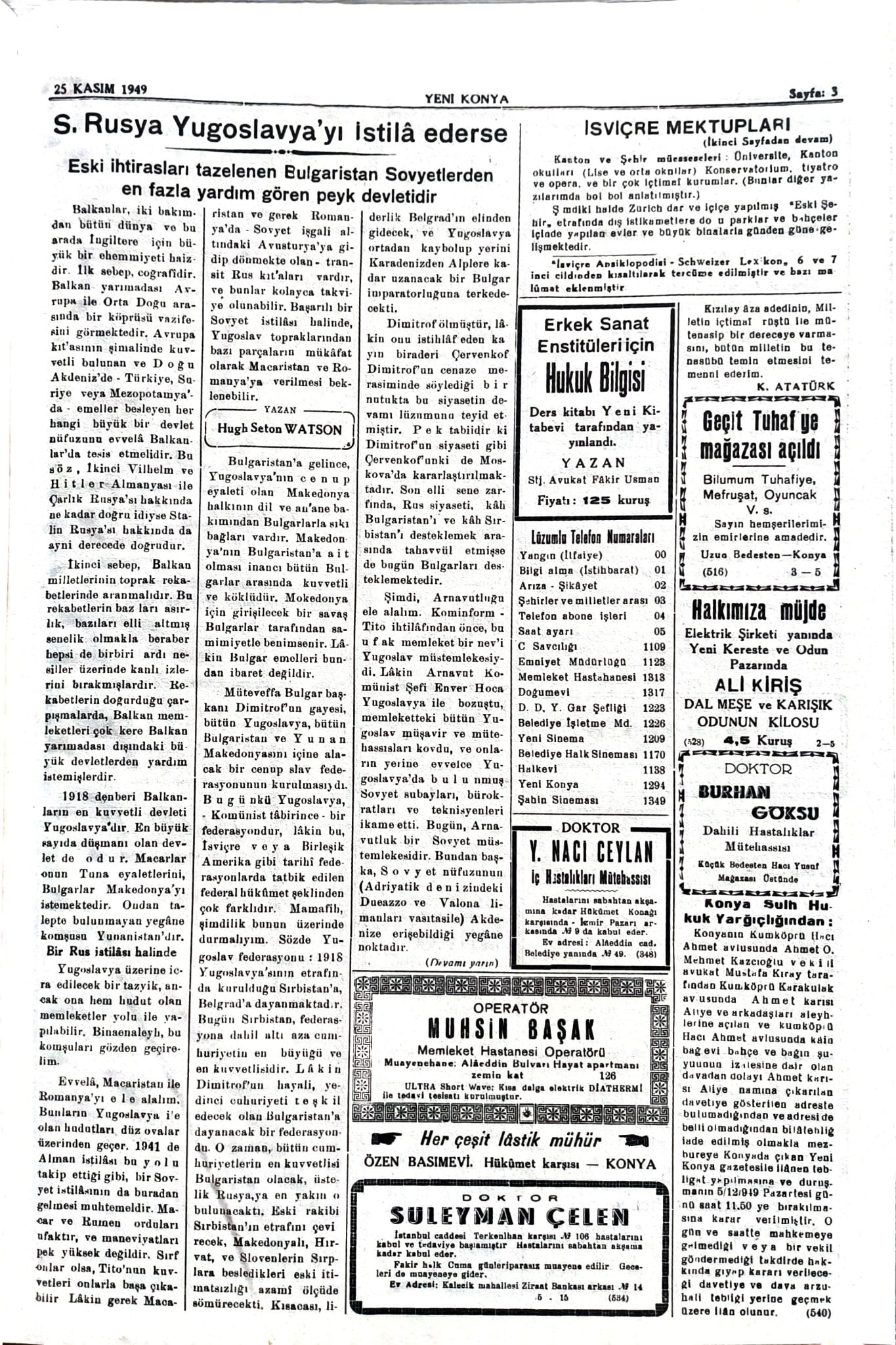 25 Kasım 1949 - Geçmiş zaman olur ki-3