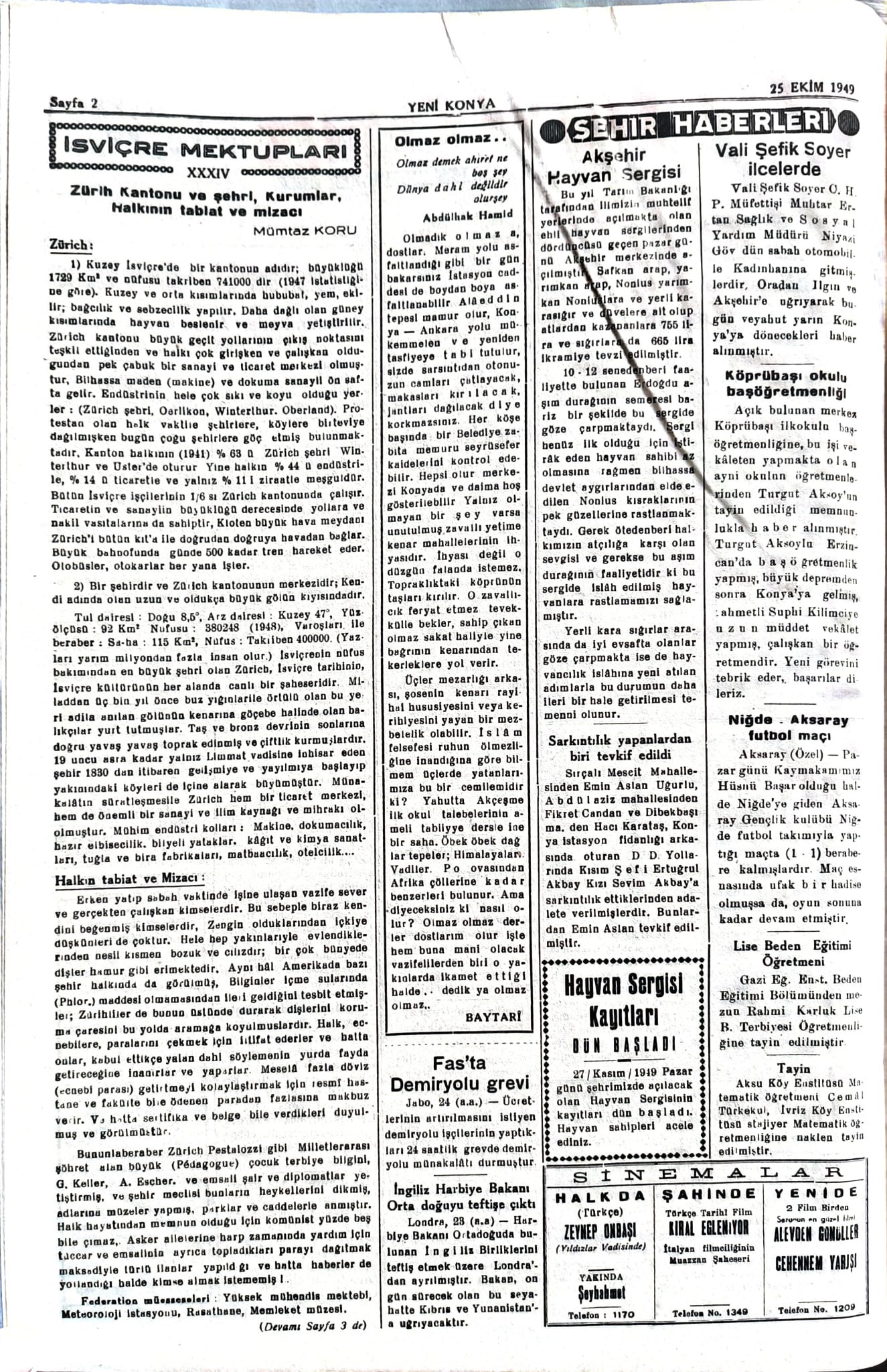 25 Kasım 1949 - Geçmiş zaman olur ki-2
