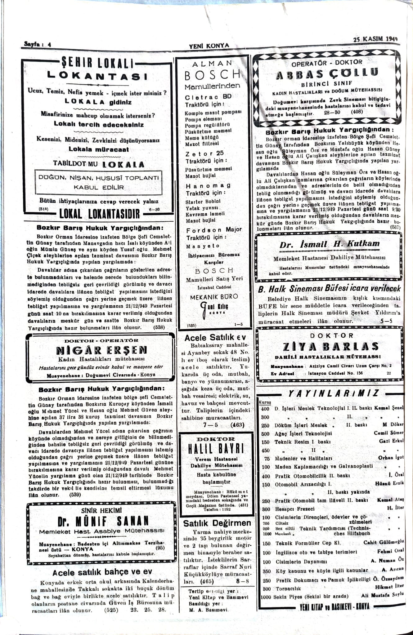 25 Kasım 1949 - Geçmiş zaman olur ki-4