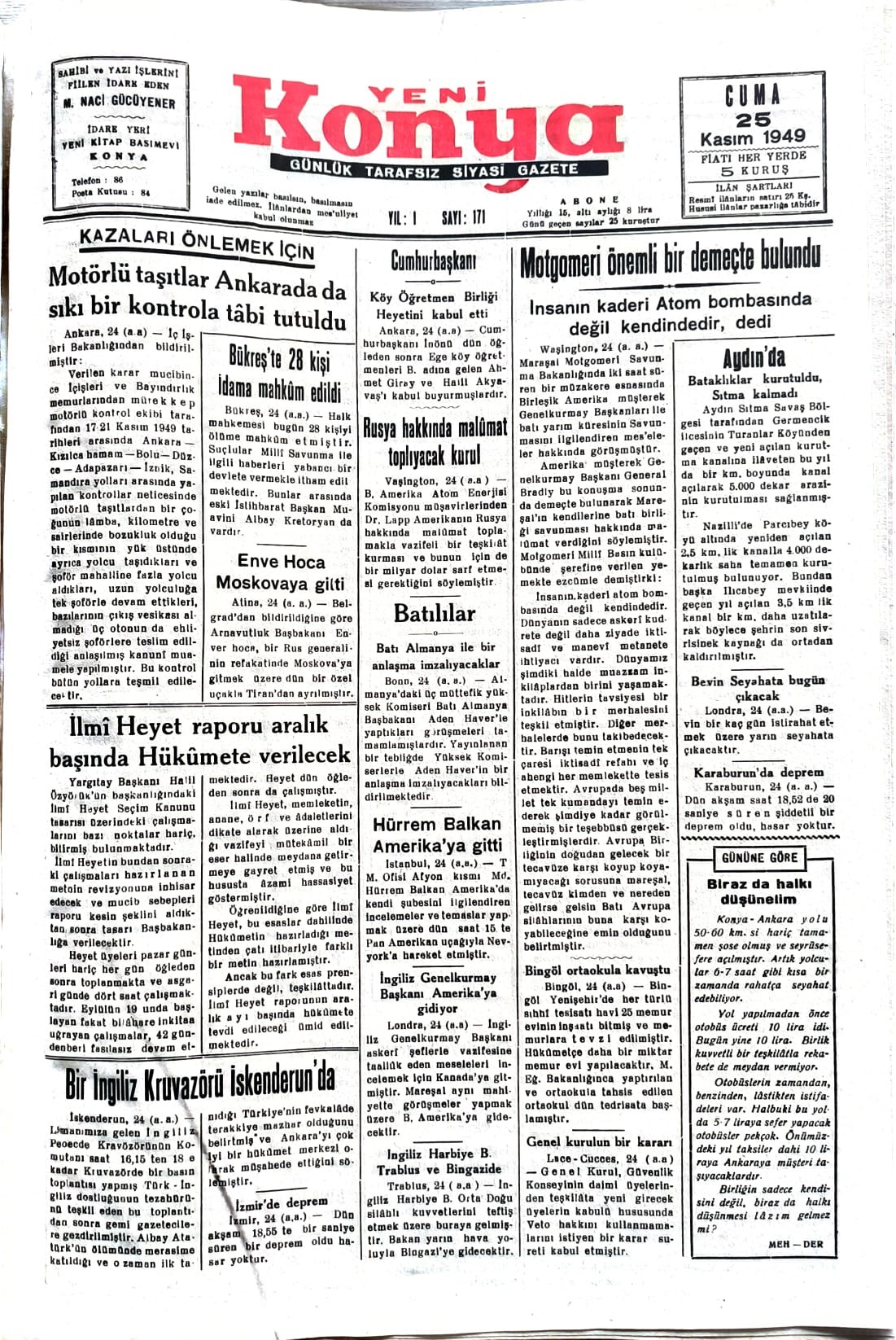 25 Kasım 1949 - Geçmiş zaman olur ki-1