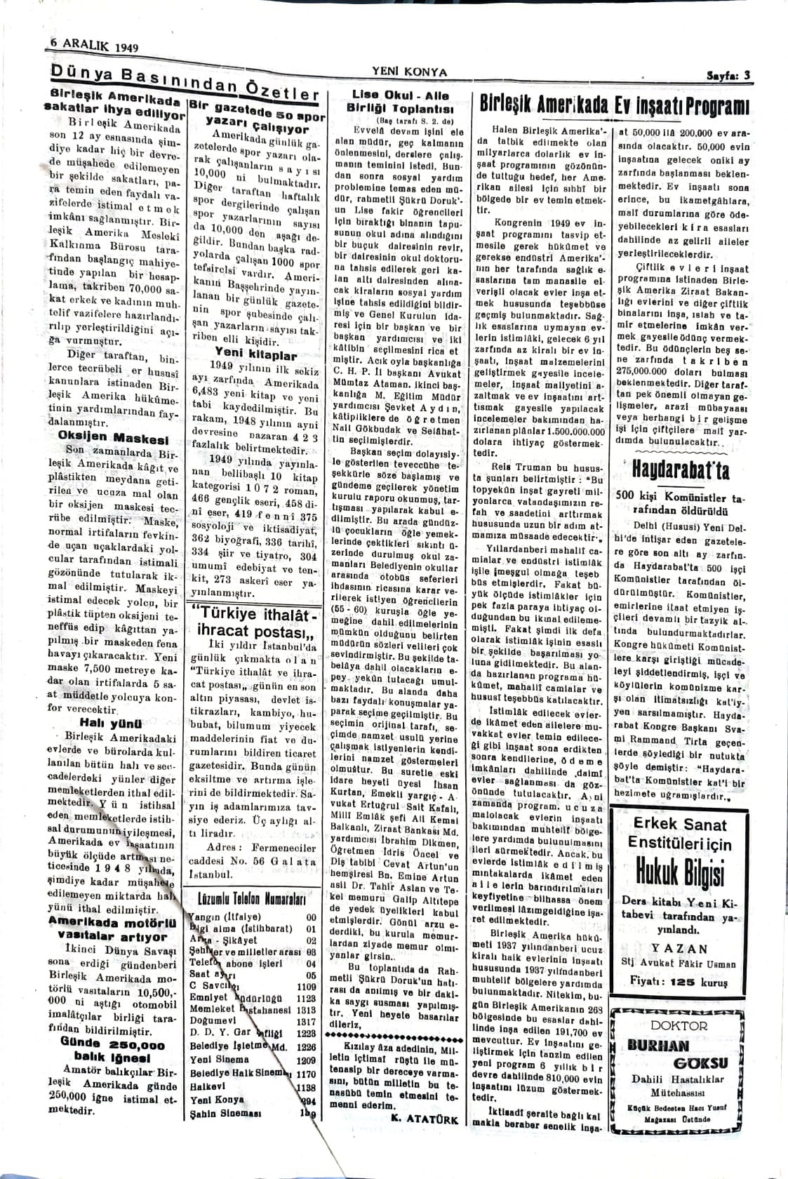 6 Aralık 1949 - Geçmiş zaman olur ki-3