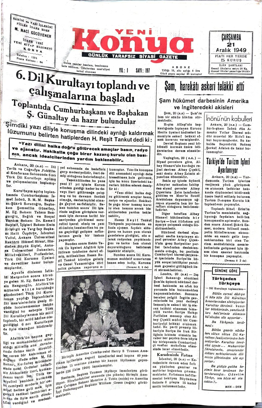 21 Aralık 1949 - Geçmiş zaman olur ki-1