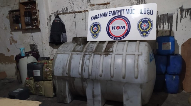 Karaman'da kaçak akaryakıt yakalandı