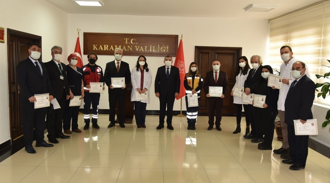 Karaman'da sağlık kahramanları ödüllendirildi