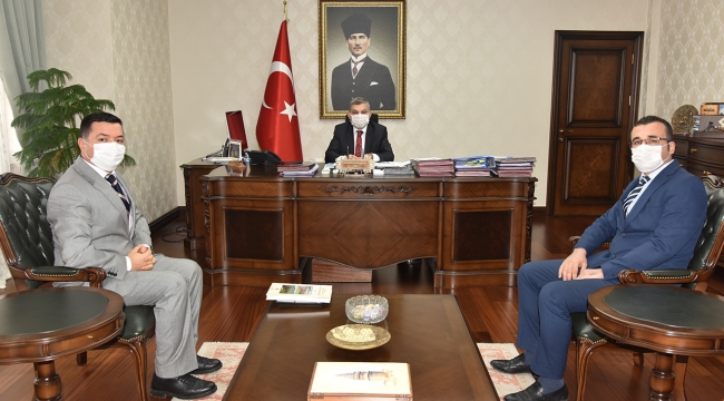 Vali Işık, Orman İşletme Müdürü Özgür’ü kabul etti