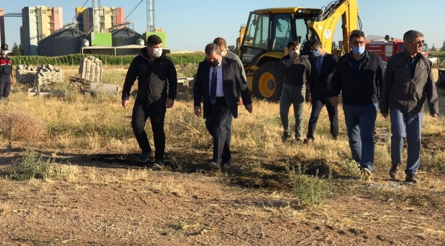 Vali Işık yangın bölgesinde incelemelerde bulundu