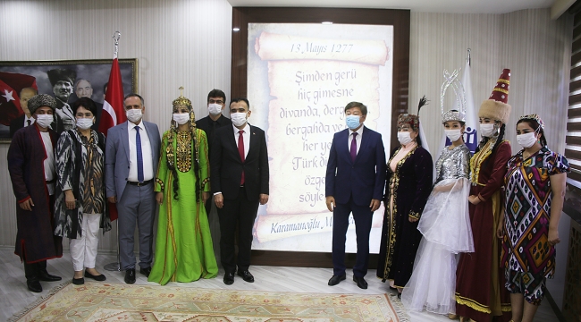 TÜRKSOY heyeti Karaman Belediyesi’ni ziyaret etti