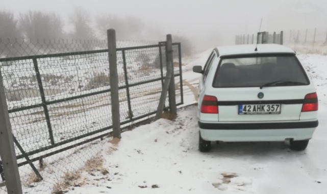 Karaman&#039;a mevsimin ilk karı yağdı