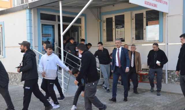 Kur'an kursunda deprem tatbikatı yapıldı