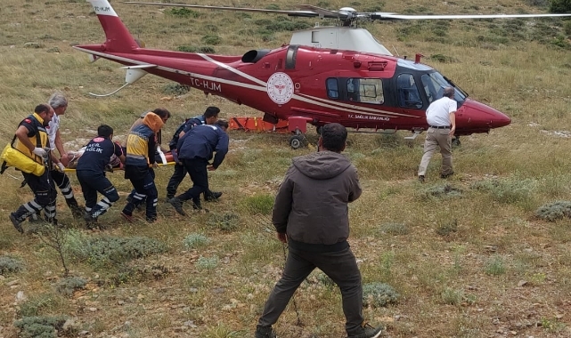 Yardımına &quot;Helikopter&quot; yetişti