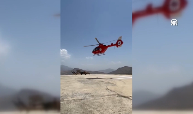 Zehirlenen hasta için helikopter havalandı
