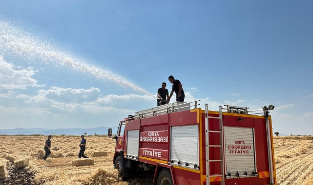Arazi yangınında 10 dönümlük alan yandı