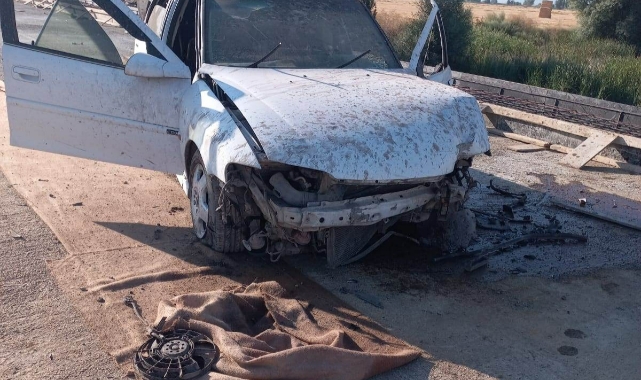 Otomobil sürücüsü yaralandı