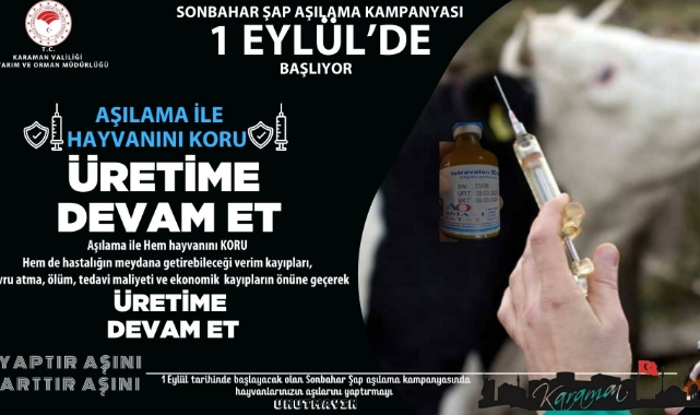 Şap Aşılaması başlıyor