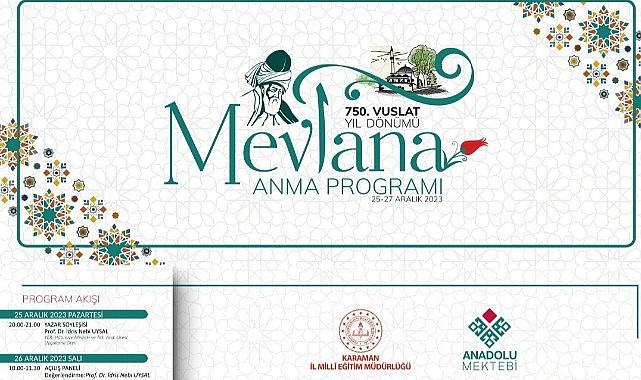 Karaman'da Hz. Mevlana’yı anma gecesi