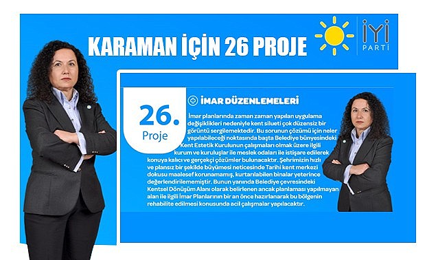 Karaman için 26 proje