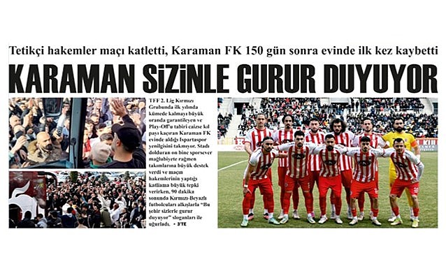 Karaman sizinle gurur duyuyor