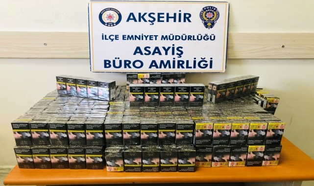 Akşehir&#039;de kaçak sigara ve tütün operasyonu