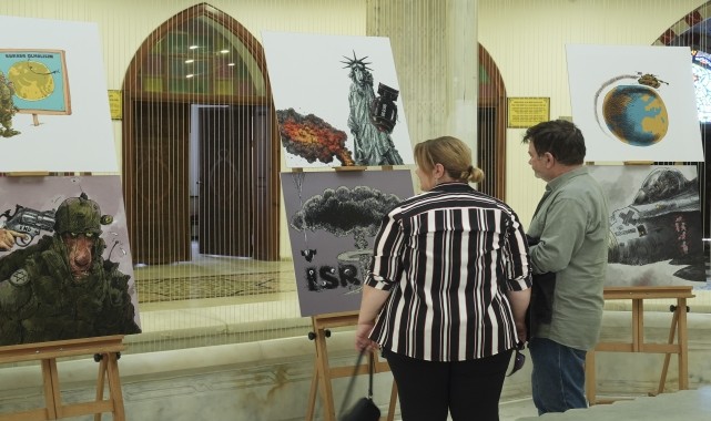 İran&#039;ın Ankara Büyükelçiliği Kültür Müsteşarlığınca &quot;Kanser Hücresi&quot; karikatür sergisi açıldı