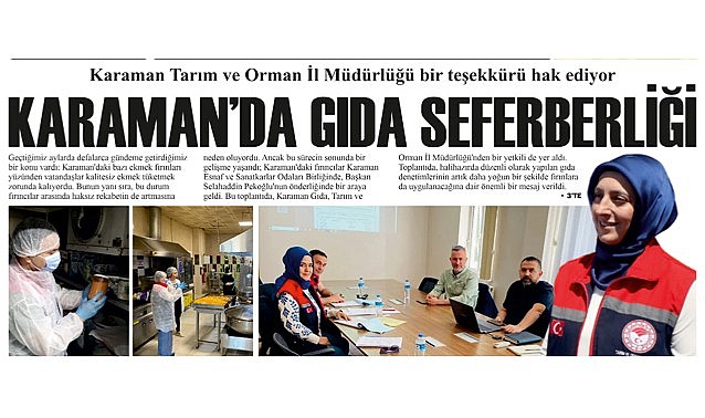 Karaman&#039;da gıda seferberliği