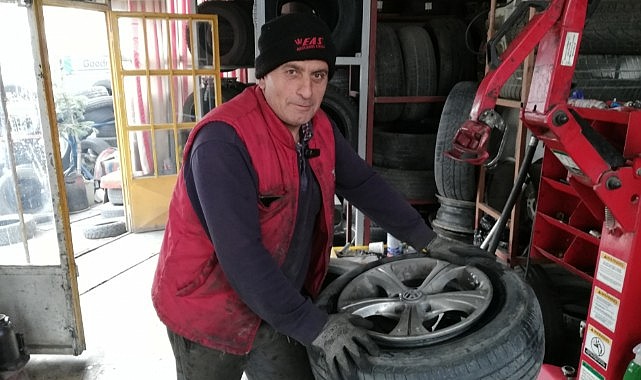 Karaman&#039;da lastikçilerde yoğun mesai