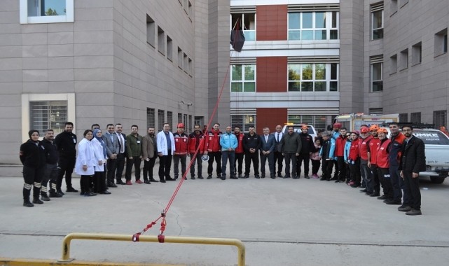 Kırşehir Eğitim ve Araştırma Hastanesinde tahliye tatbikatı yapıldı