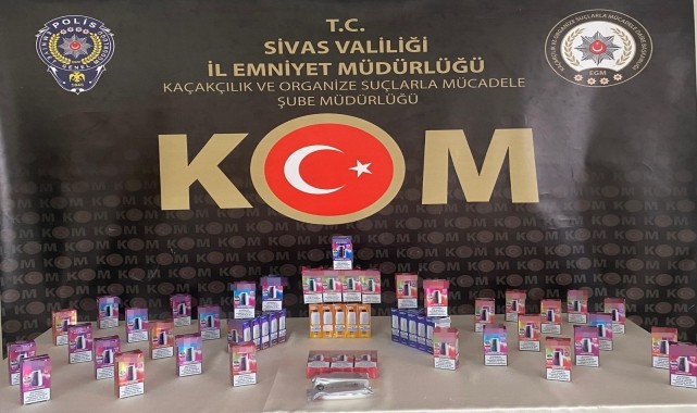 Sivas'ta 55 kaçak elektronik sigara ele geçirildi