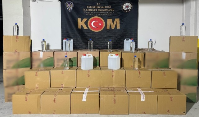 Eskişehir'de 1500 litre sahte içki ele geçirildi
