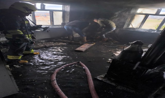 Konya'da evde çıkan yangın söndürüldü