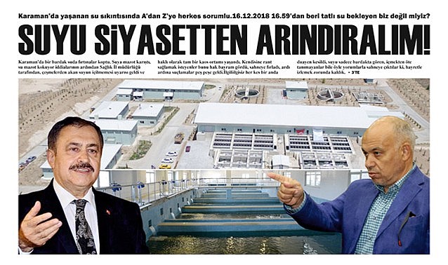 Suyu siyasetten arındıralım!