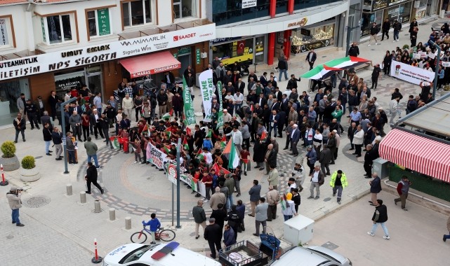 Cihanbeyli&#039;de Gazze&#039;ye destek yürüyüşü düzenlendi
