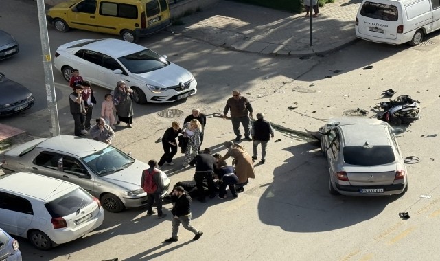 Çubuk&#039;ta otomobil ve motosikletin çarpıştığı kazada, 2 kişi yaralandı