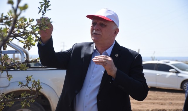 TZOB Genel Başkanı Bayraktar, Karaman&#039;da zirai dondan etkilenen elma bahçelerini inceledi