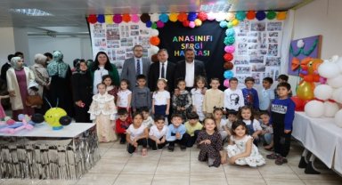 Orta'da anaokulu öğrencilerinin hazırladığı dönem sonu sergisi açıldı