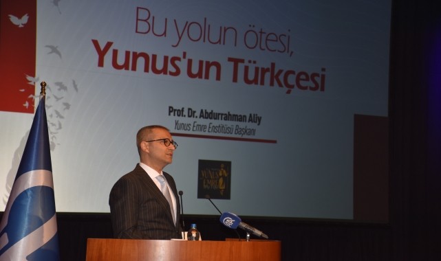 Yunus Emre Enstitüsü Başkanı Aliy Eskişehir&#039;de konferansta konuştu: