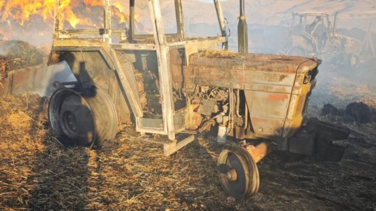 Sivas&#039;ta çıkan yangında 4 traktör ve 5 römork kullanılamaz hale geldi