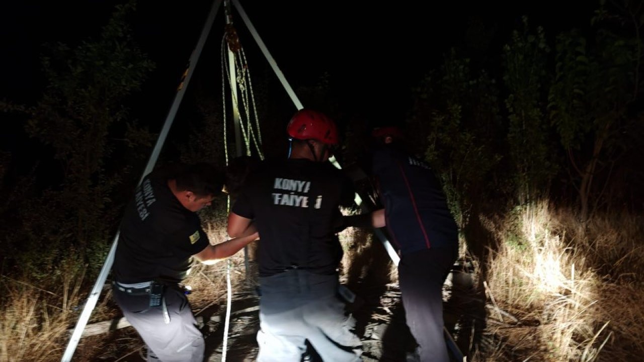 Konya&#039;da kuyuya düşen koyun itfaiye ekiplerince kurtarıldı