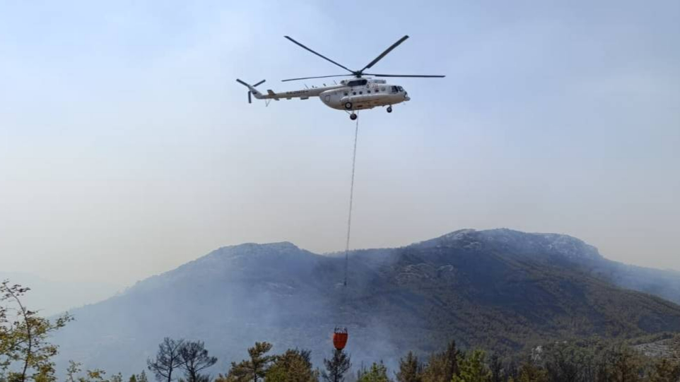 Karaman ekipleri Silifke yangınında