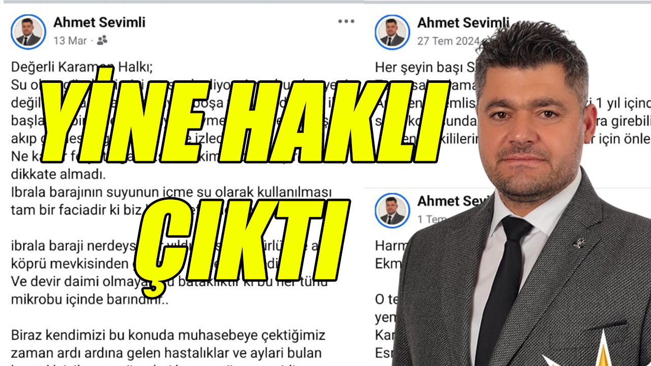 Ahmet Sevimli yine haklı çıktı