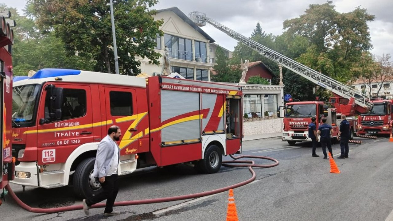 Başkentte restoranda çıkan yangın söndürüldü