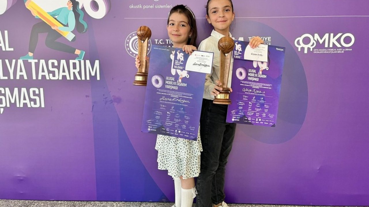 Çubuk Bilim ve Sanat Merkezi öğrencileri Mobilya Tasarım Yarışması'nda başarı gösterdi