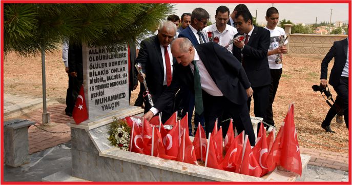 15 TEMMUZ ŞEHİDİ YALÇIN KABRİ BAŞINDA DUALARLA ANILDI