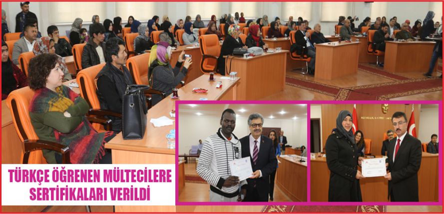 TÜRKÇE ÖĞRENEN MÜLTECİLERE SERTİFİKALARI VERİLDİ